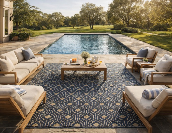 Transitional outdoor rugs